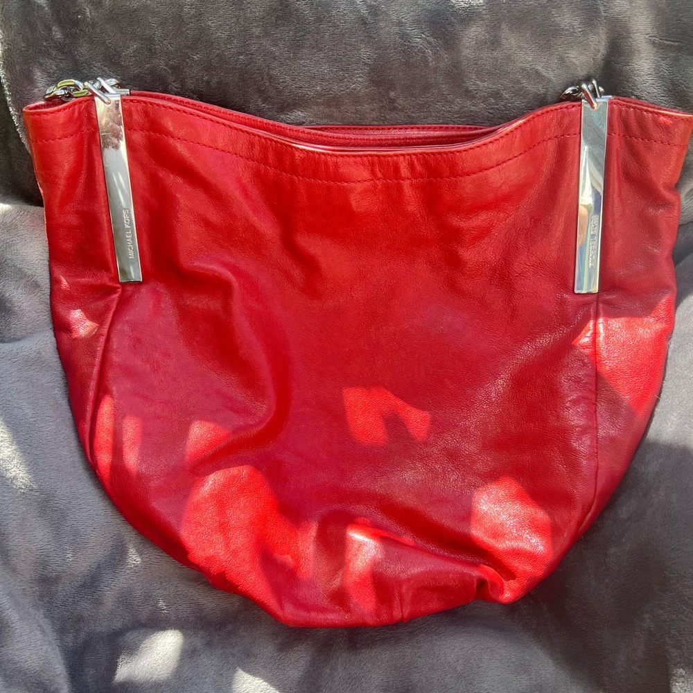 Michael Kors Red Leather Shoulder Bag